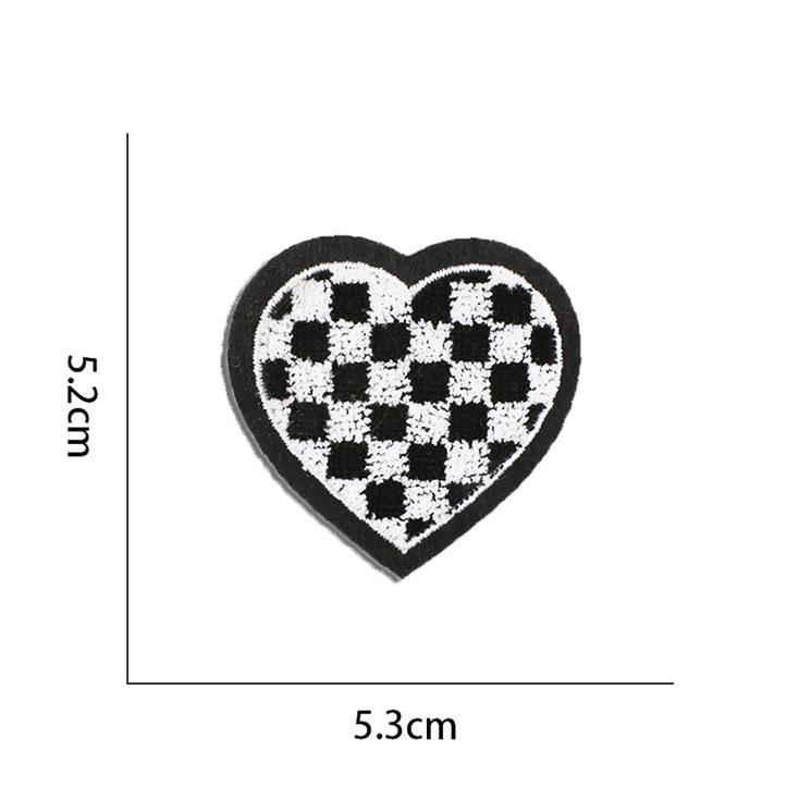 Square Embroidery Cloth Sticker, Computer Embroidery Chapter, Ironing Plaid Pattern Patch Sticker, Clothes Decoration Patch Sticker, Embroidery Label