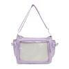 Campus versatile simple solid color Zagu transparent girl JK two-dimensional baby bag shoulder messenger bag