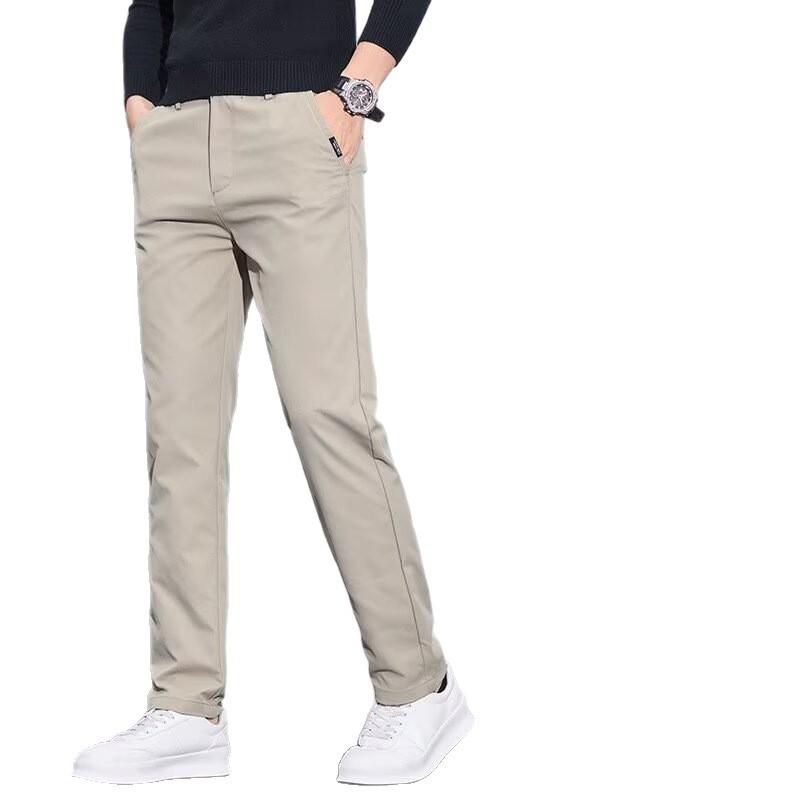 Fleece light business men's casual pants autumn and winter new trendy brand slim-fit straight youth casual pants men