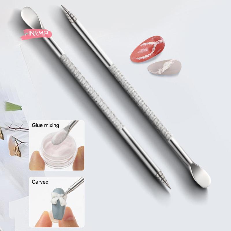 12.5cm Double-ended Nail Art Carved Pen Multi-Function Gel Polish Nail Builder DIY 3D Carving Flower Sculpture Brush
