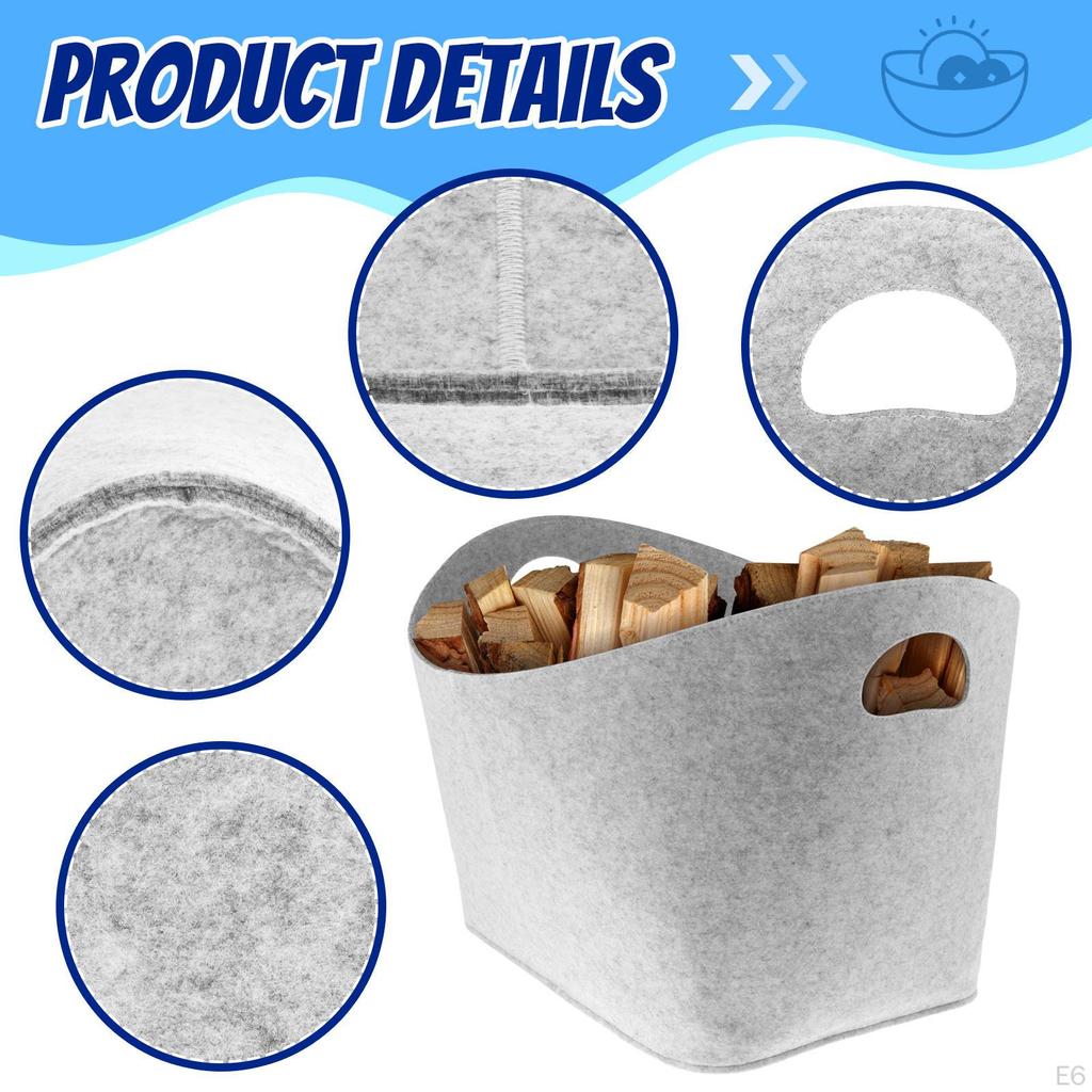 Collapsible Felt Storage Basket Shelf Organizer Box Large 4mm Thick Laundry for Clothing,