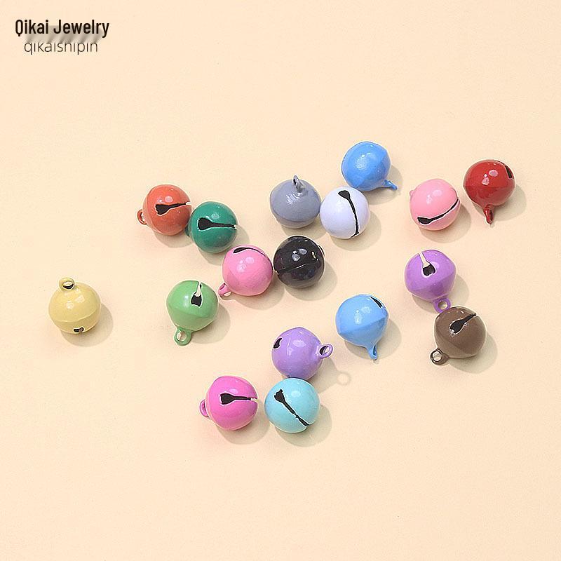 14mm Candy Color Bells: DIY Single-Tone Painted Christmas Ornaments & Colorful Keychain Accessories