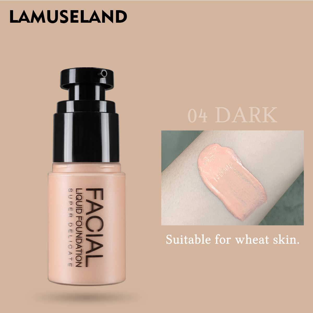 

LAMUSELAND 4 кольори Face Velvet Liquid Fonadation Face Base Makeup Face Cream Foundation
