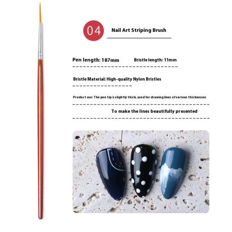 Wooden Nail Art Brushes Nail Art Liner Brush For Thin Details Fine Drawing Liner Brush Uv Gel Polish Painting Nail Design Tool
