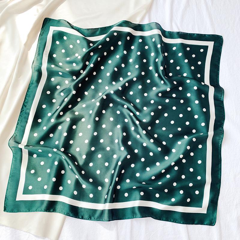 Vintage Halstuch Damen Kopftuch Hijab Haarband Seidenschal mit Satindruck Stirnband Quadratisches Tuch für Frauen Foulard Bandana