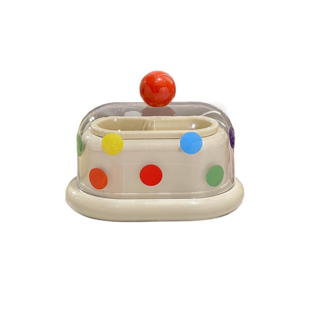 Double Grid Toothpick Storage Box Dustproof Cotton Swab Tube Dopamine Toothpick Box  Living Room