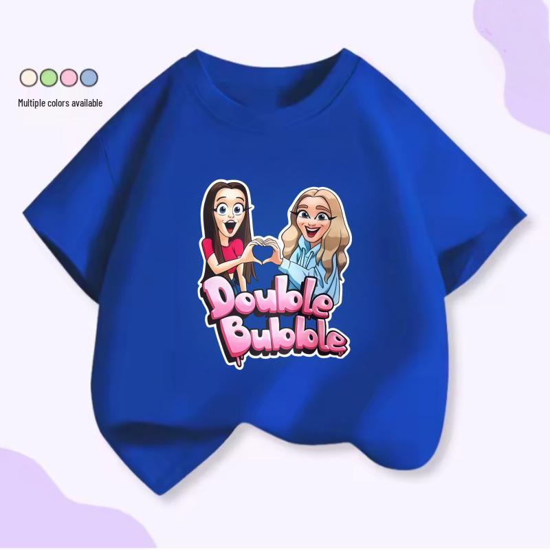 Unisex Kids Summer T-Shirt: Heart-Shaped Cartoon Print & Fun Slogan