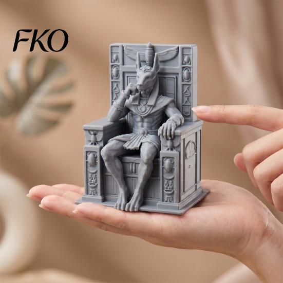 Stable Base Mini Figurine Anubis Sitting On Throne Statue, Palm-Sized 3D Printed Anti-bump Durable Ornament, Ancient Egyptian Style Sculpture