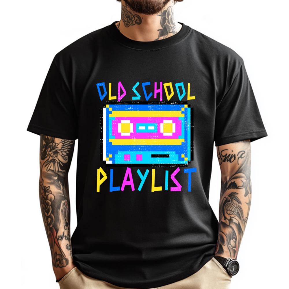 

Retro Old School Playlist Cassette Tape Men T Shirts High Quality Free Shipping Clothes Graphic - Men s Summer Cotton Graphic... 5XL різнокольоровий