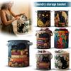 Cesto de Roupa Suja Acolchoado Tamanho Médio 16X22 Polegadas Cesto de Armazenamento de Tecido com Alças para Roupas Brinquedos e Itens Domésticos