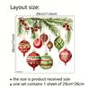 Reusable Christmas Toilet Decoration Sticker, Bathroom Wall Decal, PVC Removable & Decorative Sticker with Colorful Ornaments and Greenery for Wall