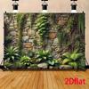 2D Tropical Vine Stone Wall Backdrop Photography Background Banner