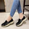 Damen Plateau-Loafer, lässig, elegant, schwarz, zum Reinschlüpfen, dicke Sohle, Shake-Schuh, Übergröße, Sneakers, Sportschuhe