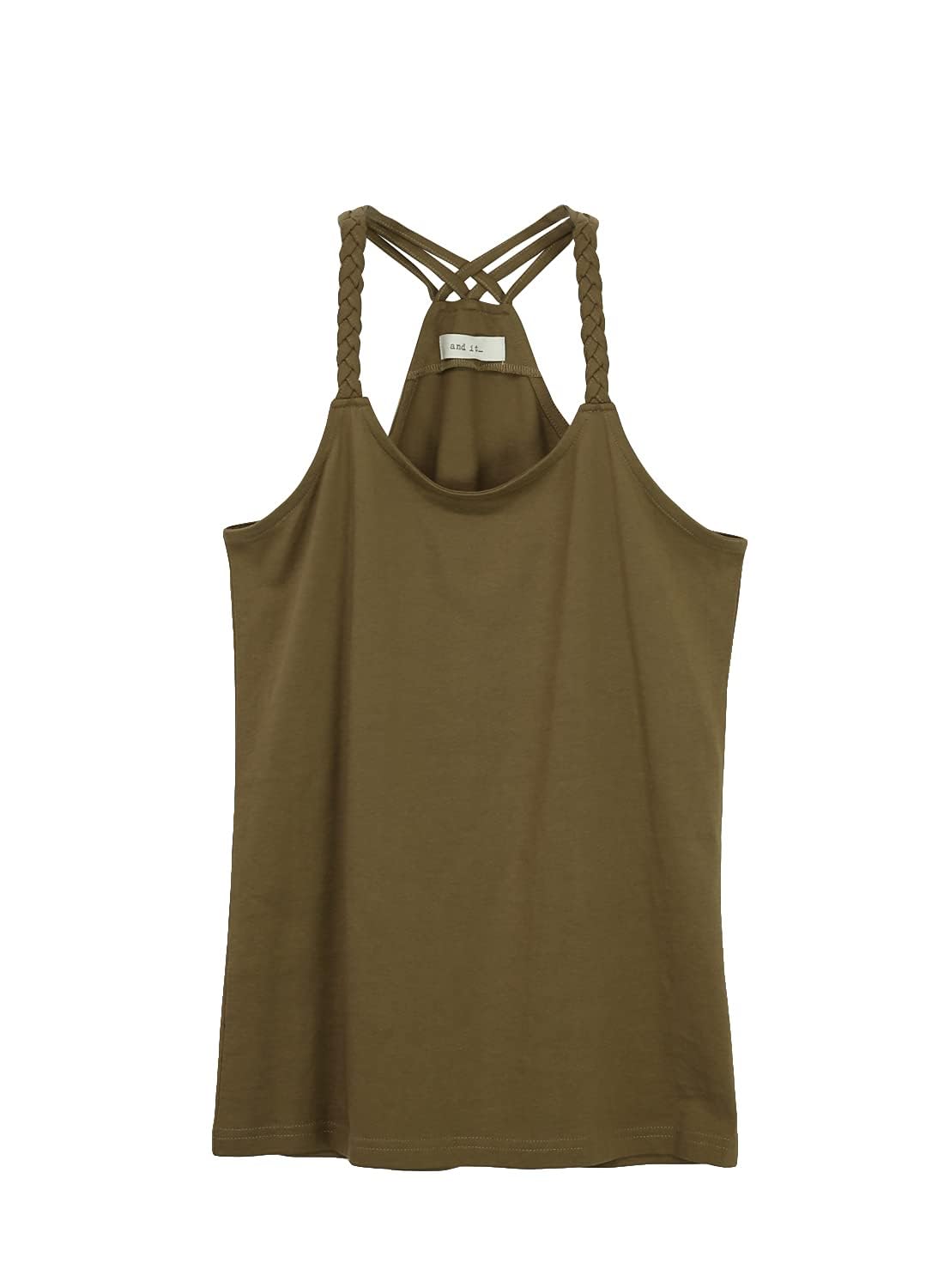 

Andit Braided Strap Cotton Size Cafe au Lait Camisole, 100% Cotton, Women s, M, 32,