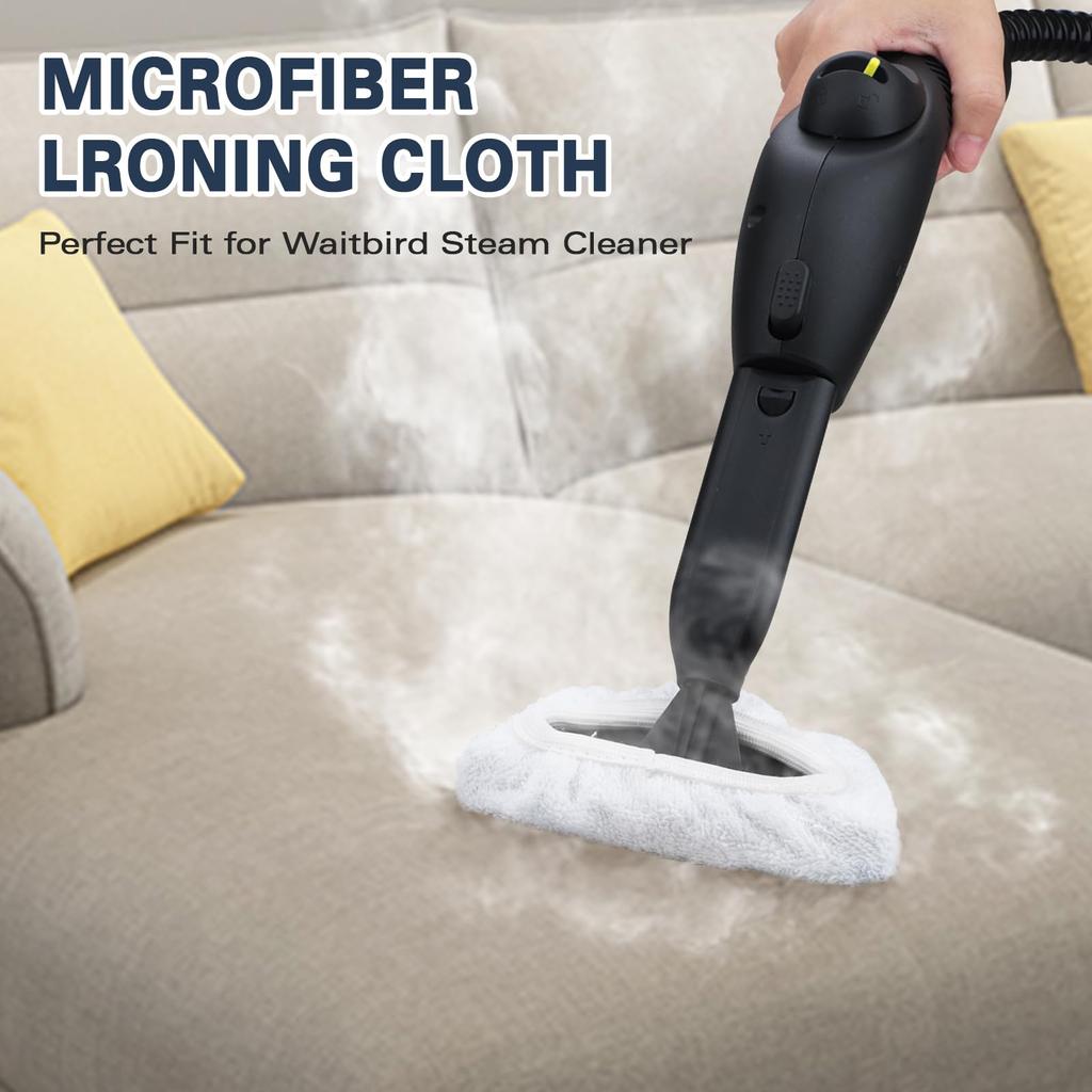 Waitbird Steam Cleaner Compatible Microfiber Mop Pad 6 Pack and Ironing Cloth 3 Pack Set Steam Mop Cloth Steam Cleaner Washable and Reusable