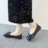 Fashion Round Toe Black Shoes for Women White Office Woman Flats Moccasins Low Price Elegant Dress Vacation 2025 Trend Spring Summer Y2k