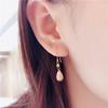 Exquisite Russian 585 Purple Gold Water Drop Earrings Fashionable Rose Gold Plated Color Gold Women'S Hollow Ball Earrings