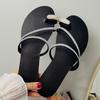 Sparkling Rhinestone Design Clip Toe Slippers Women Summer Comfort Metal Embellished Brand Shoe Fashion Beach Party Casual Shoes