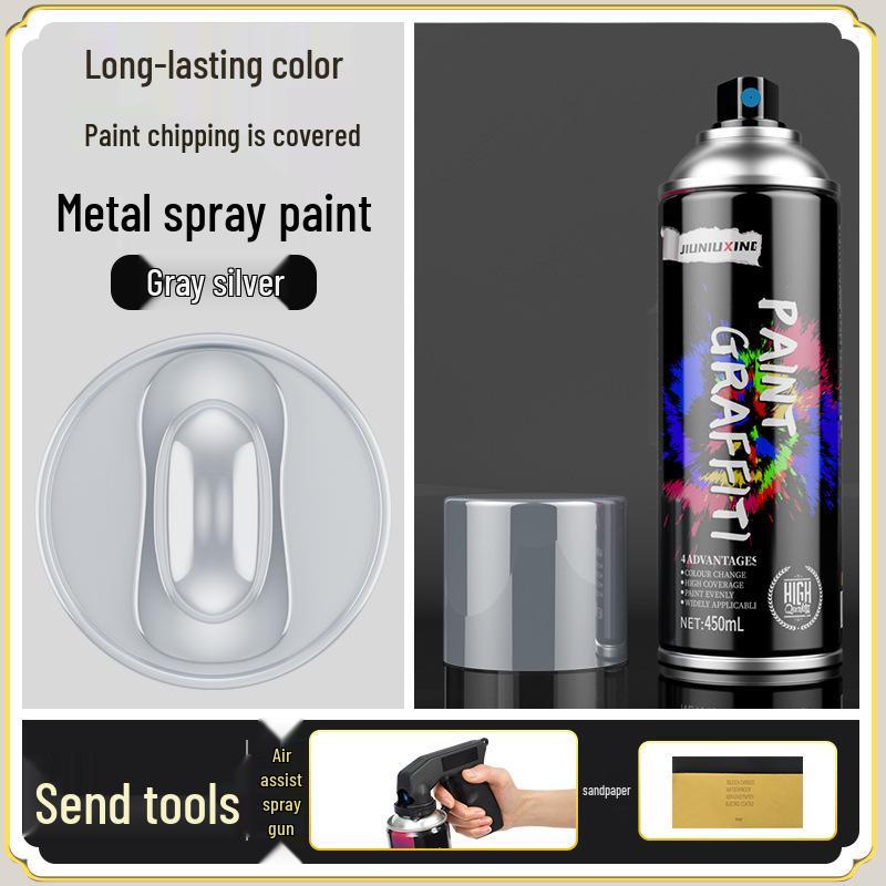 Rustproof Metallic Hand-Spray Paint: Anti-Corrosion, High-Temperature, Waterproof, White Refinishing for Rust Removal