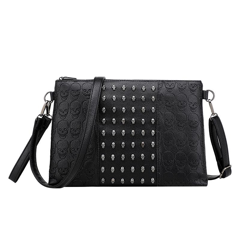 

Модная сумка через плечо из искусственной кожи для женщин, женская вечерняя сумка, женская сумка, женская сексуальная заклепка чёрный