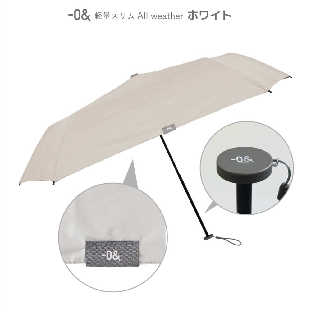 Ogawa Folding UV Heat Water Suitable for Sunny and Rainy 5 52307 Umbrella, Lightweight, Slim, Men's & Women's, White, Sunshade, 99% Cut, Shielding,