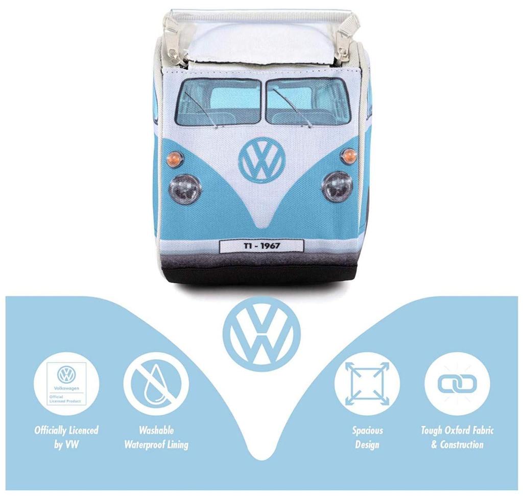 Licensed Volkswagen Volkswagen Camping Van Print Pouch Large Capacity Pen Case 30cm Unisex [Officially Product] (Blue) [Used]