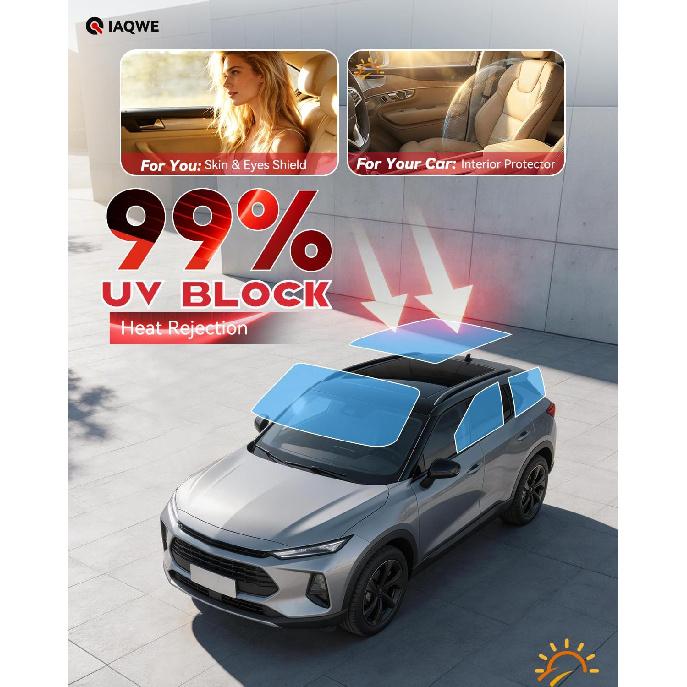 Car Window Tint 20" in x 20'Ft with 20% VLT, Nano Ceramic Window Tint Film for Car, UV&IR Protection Heat Insulation Anti-Explosion Scratch Resistant