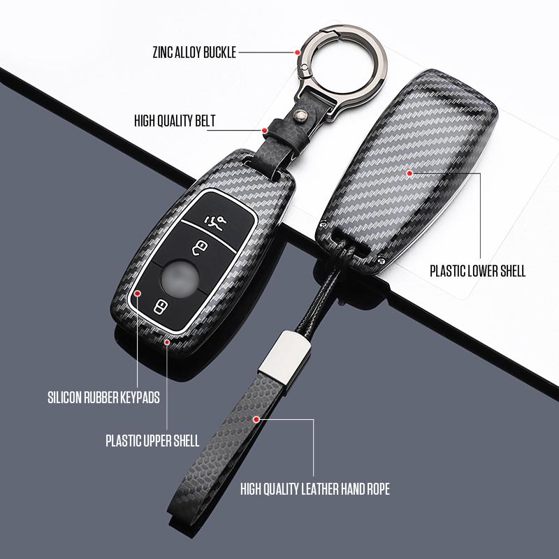 Interior Mouldings Car Key Case Cover For Mercedes Benz E S G Class GLC CLE CLA GLB GLS W177 W205 W213 W222 X167 AMG E200 E260 S