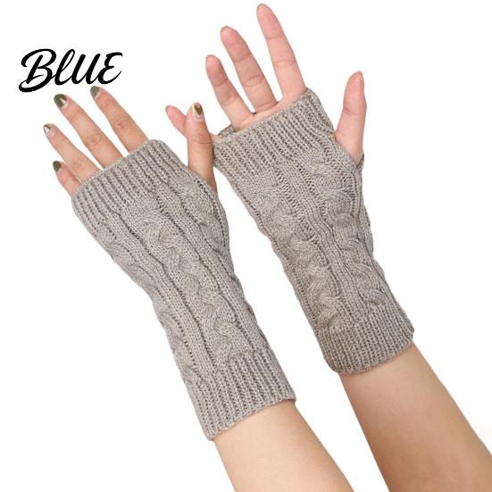Lightweight Warm Wrist Sleeves Women Ribbed Arm Warmers Stretchy Cable Knitted Fingerless Gloves Winter Gloves Soft Mitten Half Finger for