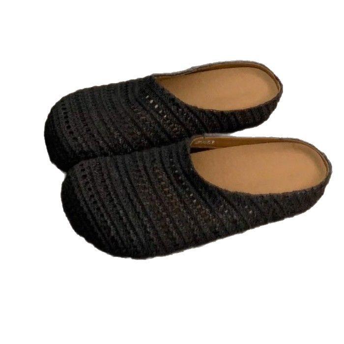 Thick-soled bohemian women's outer wear spring and summer vacation one pedal bag head half drag single shoes