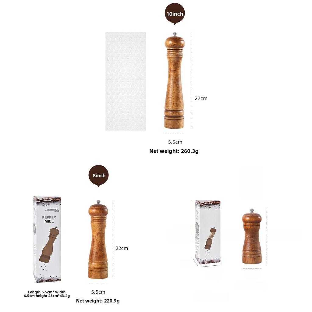 Antique Finish Wooden Spice Grinder With Manual Pepper And Salt Mill For Cooking Enthusiasts