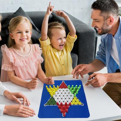 1 jeu de dames chinoises avec échiquier en caoutchouc de 24 cm et 30 pièces d'échecs