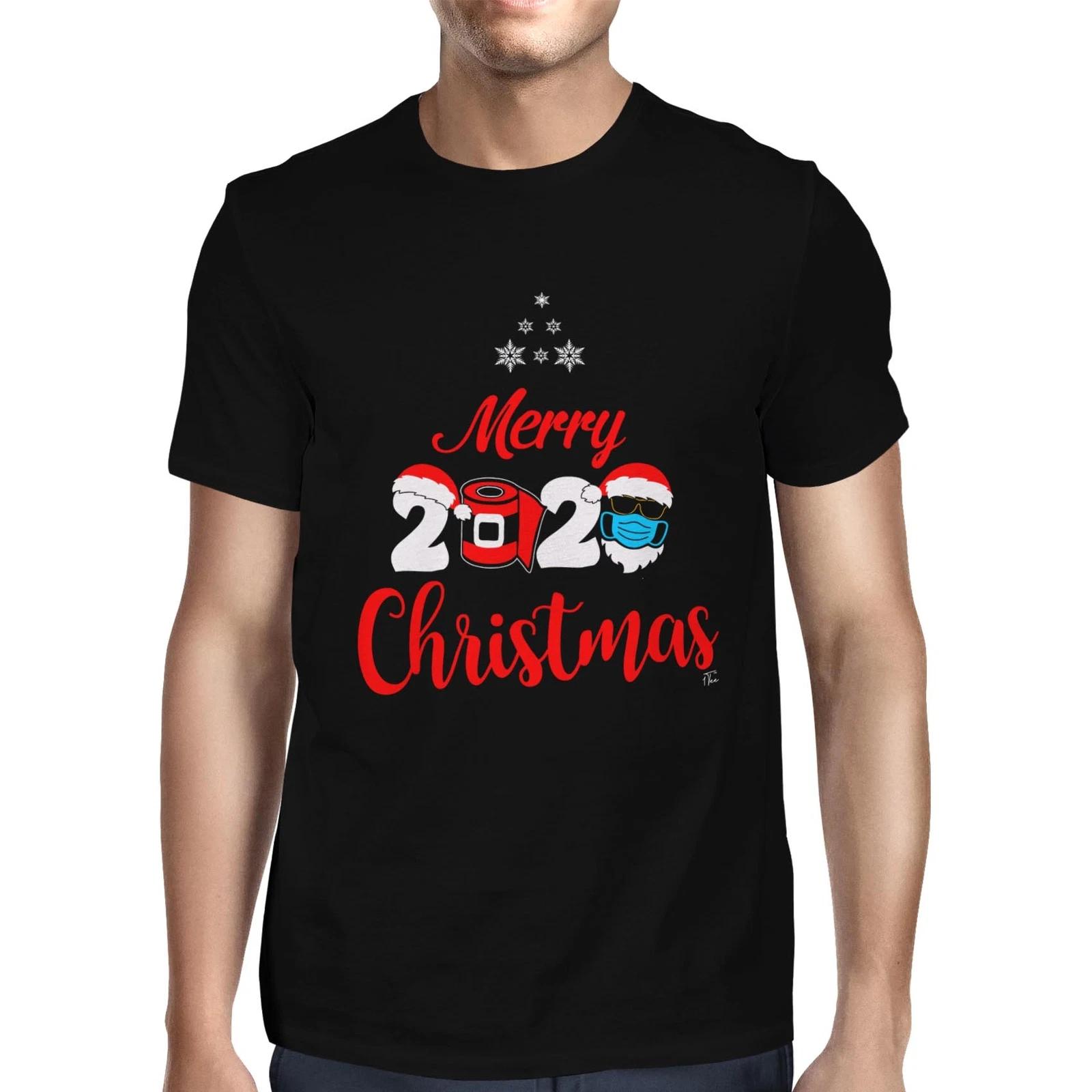 1Tee Mens Merry Christmas Quarantined 2020 T-Shirt XL