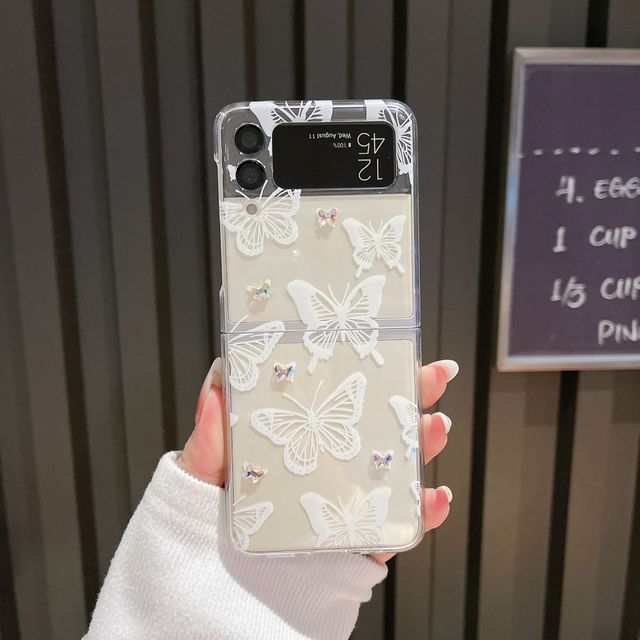

Для Samsung Z Flip 3 5g Zflip4 Противоударная жесткая задняя крышка 3d Прозрачный складной чехол с бабочкой для Samsung Galaxy Z Flip 4 Чехол Galaxy Z Flip 4