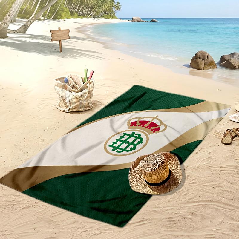 Real Betis Football Print Beach Towel, Large Soft Quick Dry Towel for Beach Camping Swimming