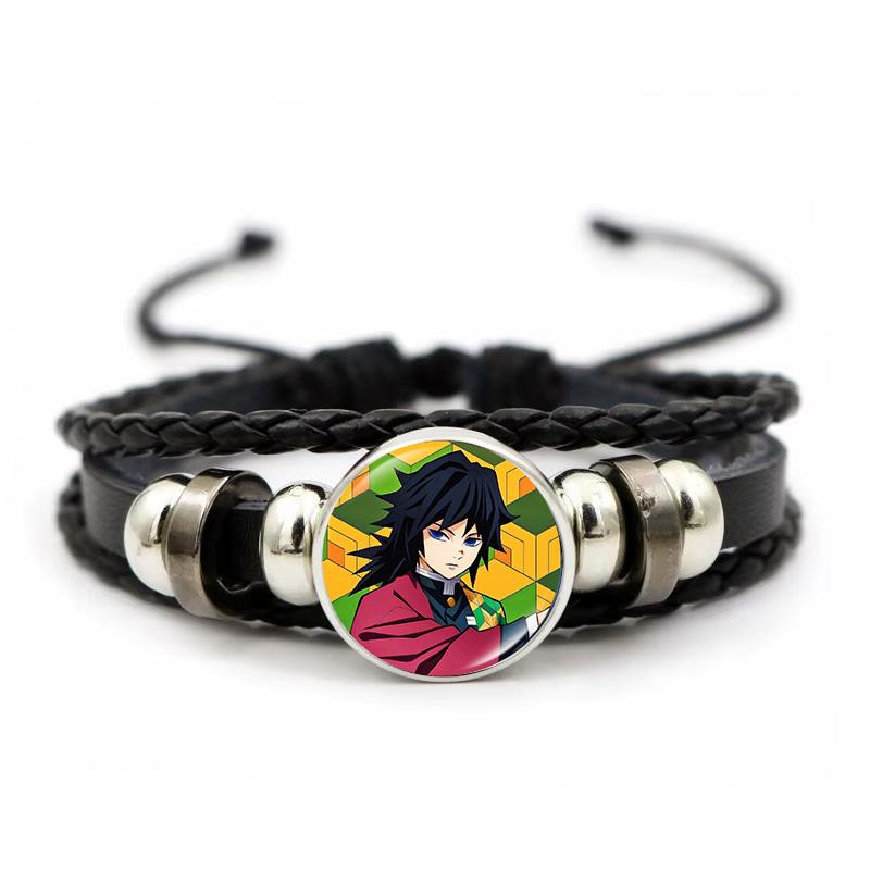 Demon Slayer Figur Armbånd Tanjiro Nidouzi Inosuke Zenitsu Mini Actionfigur Kunst Foto Anheng Lærarmbånd for Fans Gave