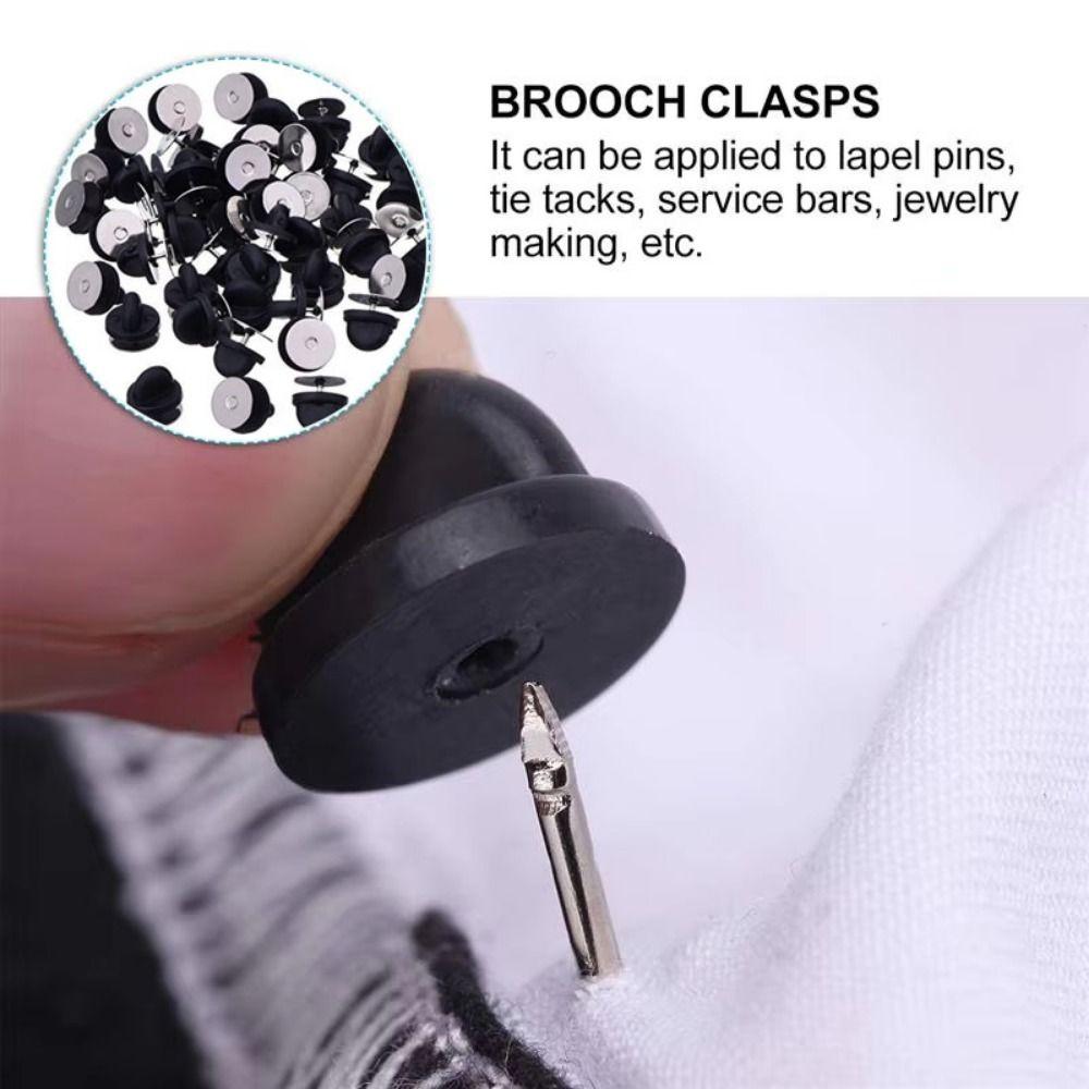 80Sets Metal Pin Butterfly Clutch Secure Clasp Brooch Backing Rubber Pin Backs  Needlework Projects