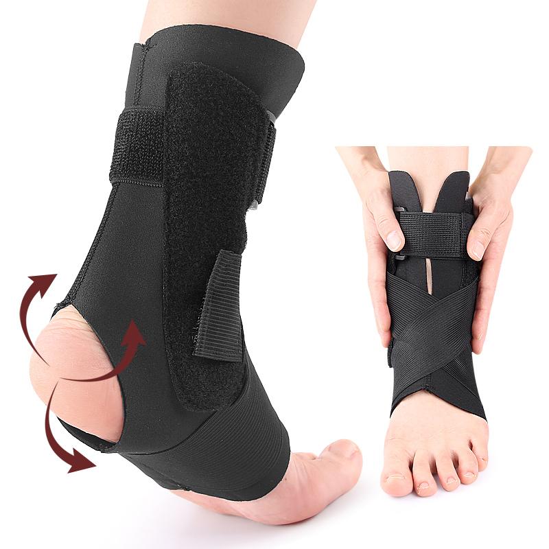 New Wearable Ankle Brace with Dual Aluminum Splints Compression Strap Elastic Sleeve for Sports and Football Ankle Support