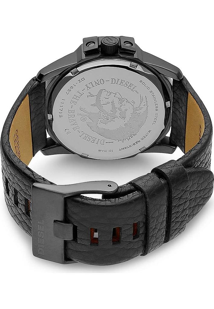 Diesel Men's Mega Chief Leather Stainless Steel Watch
