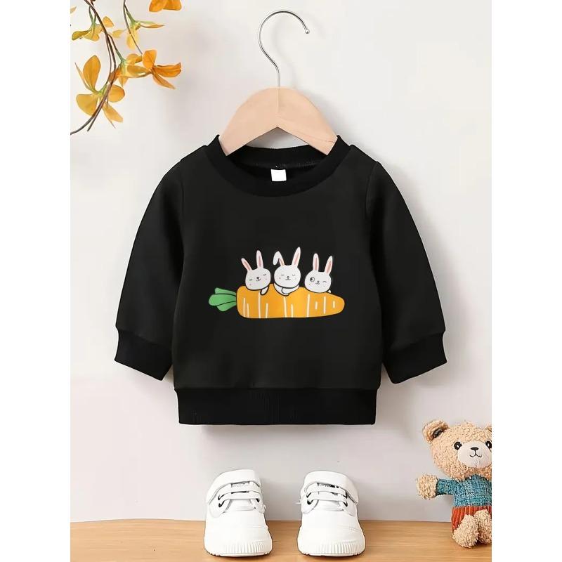 European Sizes A Brightly Colored Print Pattern, a Comfortable And Skin-Friendly Round-Neck Sweatshirt for Kids, Perfect for Everyday Wear