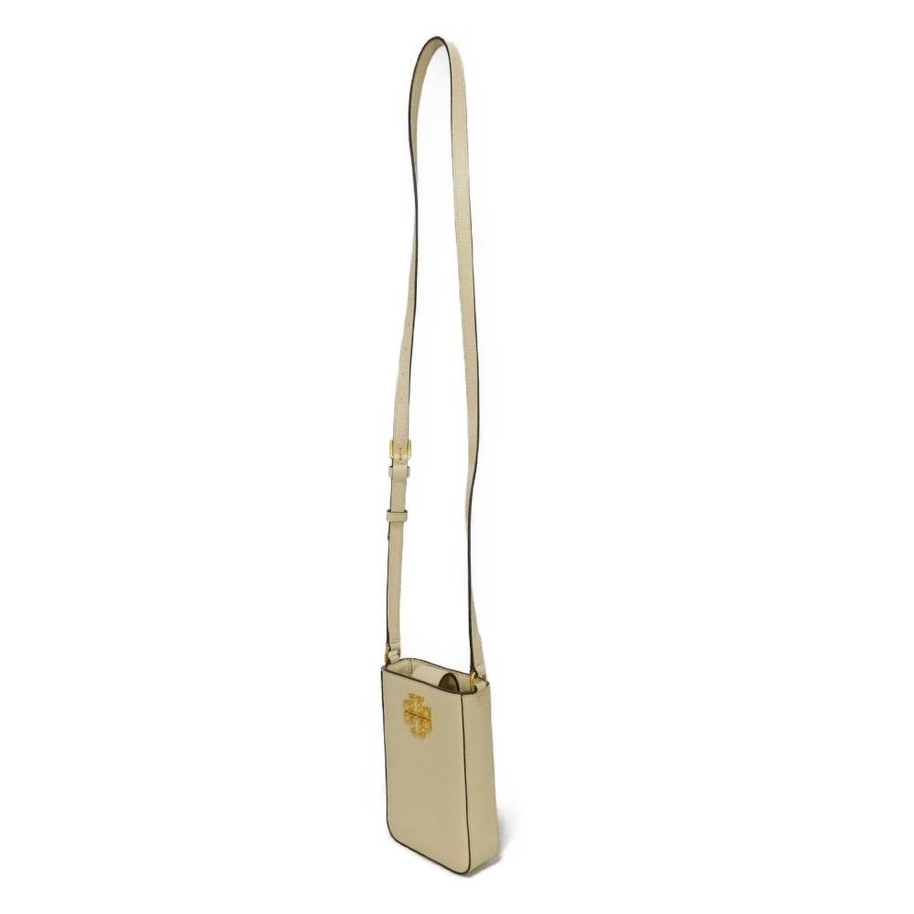 Used 10833 Britten Phone Crossbody 141000 122 7921 Ivory Pochette with Double T Logo in New Cream, Unisex from Japan