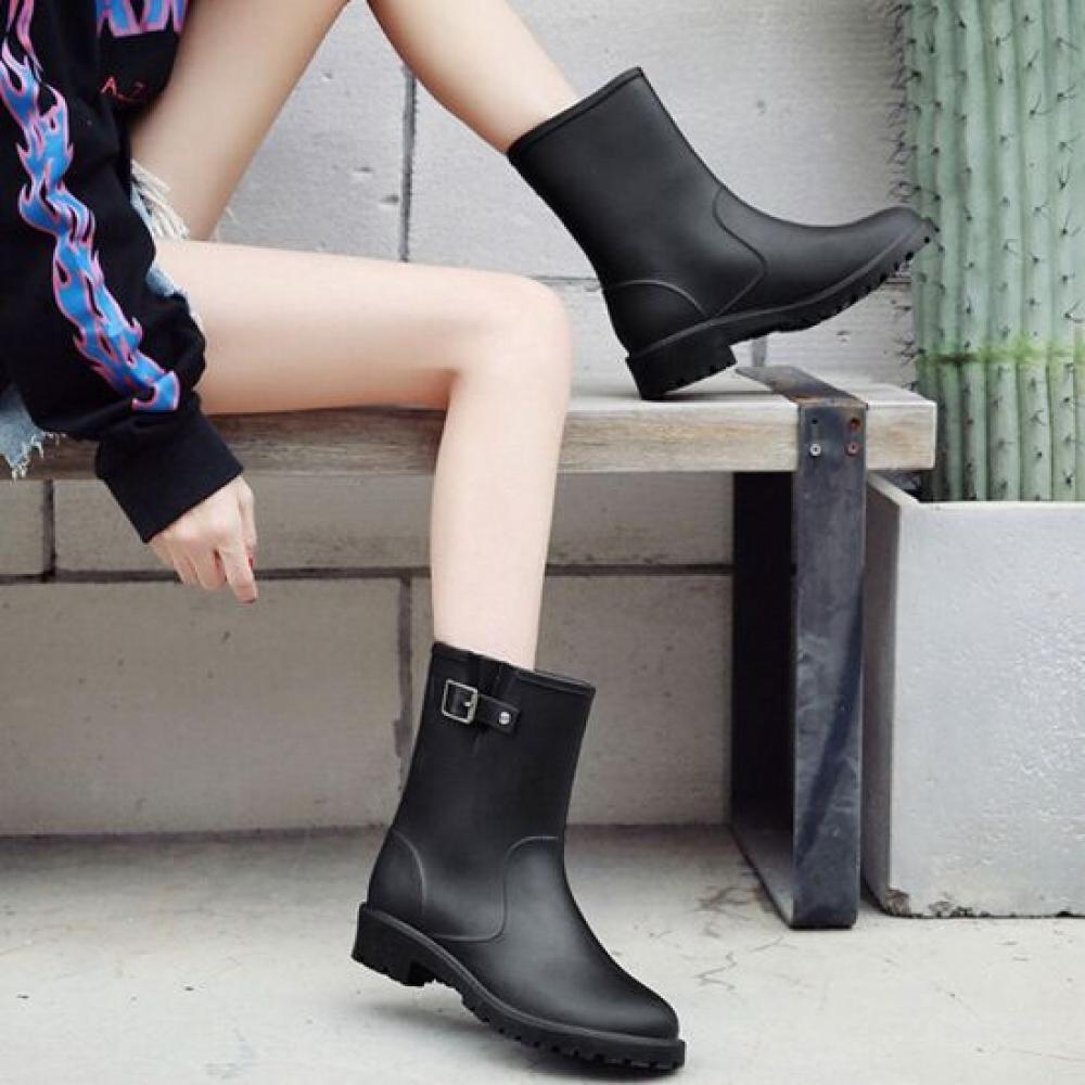 New ArrivalS Open Run Women S Leather Height increaSing Summer Rain bootS