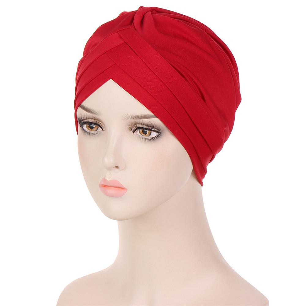Indian Turban Muslim Women Hijab Floral Printed Hat Cancer Chemo Cap Islamic Hair Loss Cover Beanie Bonnet Head Scarf Pleated