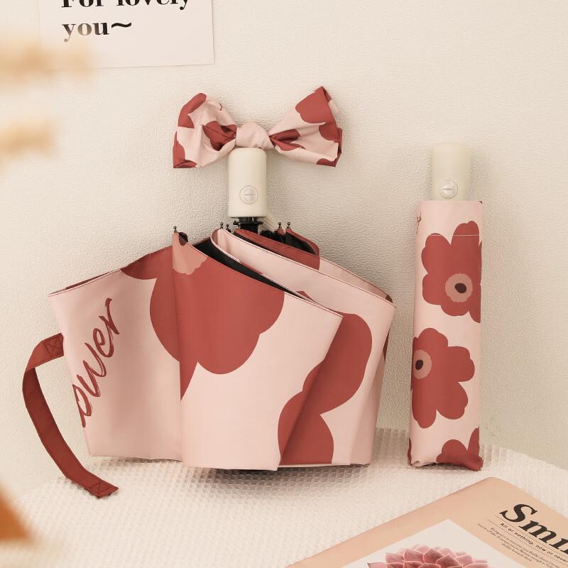 Black Vinyl Folding Sun and Rain Umbrella