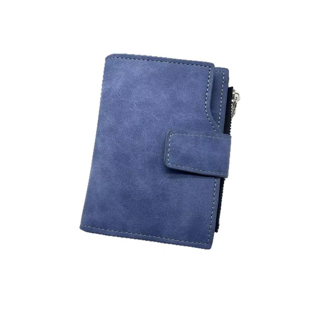 Men's High-End Leather Wallet with Multi-Card Slots and Zipper Coin Pouch