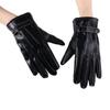 Men Warm Autumn Leather Gloves Motorcycle Windproof Screen Full Finger Gloves Mittens Gloves