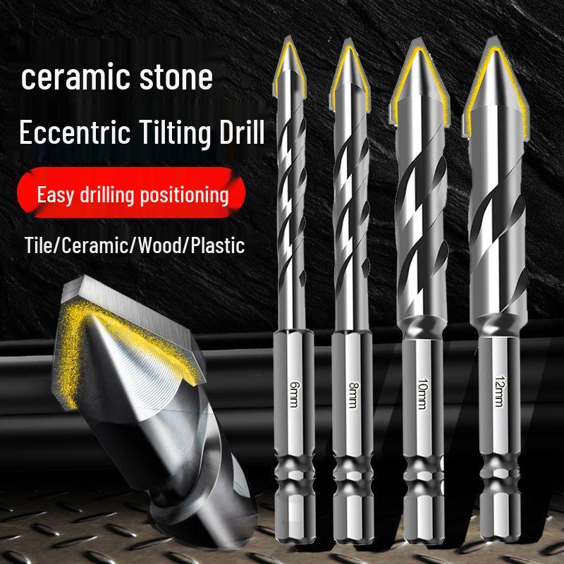 Carbide Eccentric Drill Bit for Electric Drills - Ideal for Round Hole Drilling in Concrete, Brick, and Porcelain Tiles.