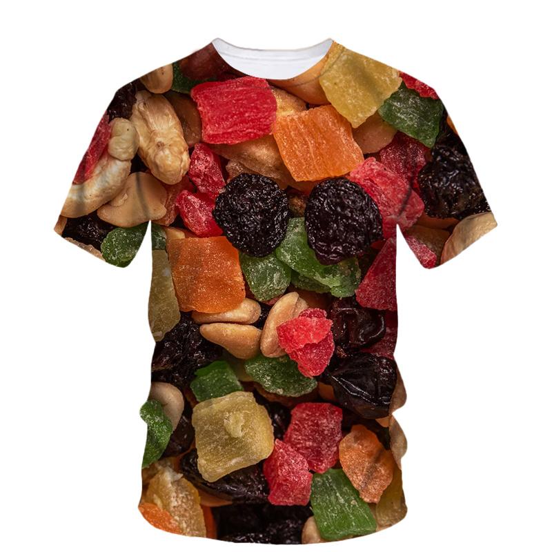 3d Printed Nuts Walnuts T Shirt For Men Summer Personality Food Dried Fruit Pattern
