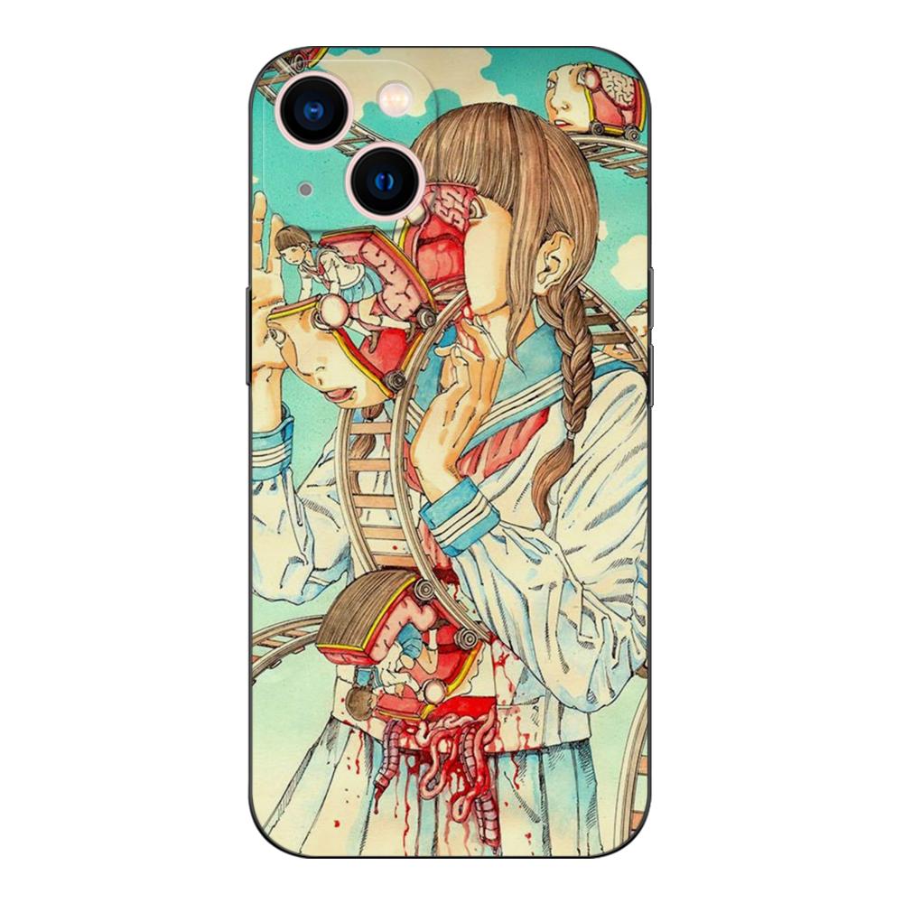 Black Tpu Case For Motorola Moto G52 G42 G60 4G G60S G71 G9 Play Plus Power One 5G Ace Shintaro Kago Horror Cartoon
