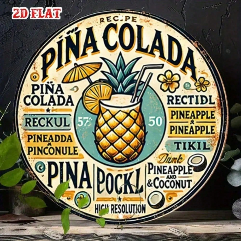 

2D Retro Metal Tin Sign Exotic Fruit Wall Art Home Bar Garage Decor 20x20 різнокольоровий